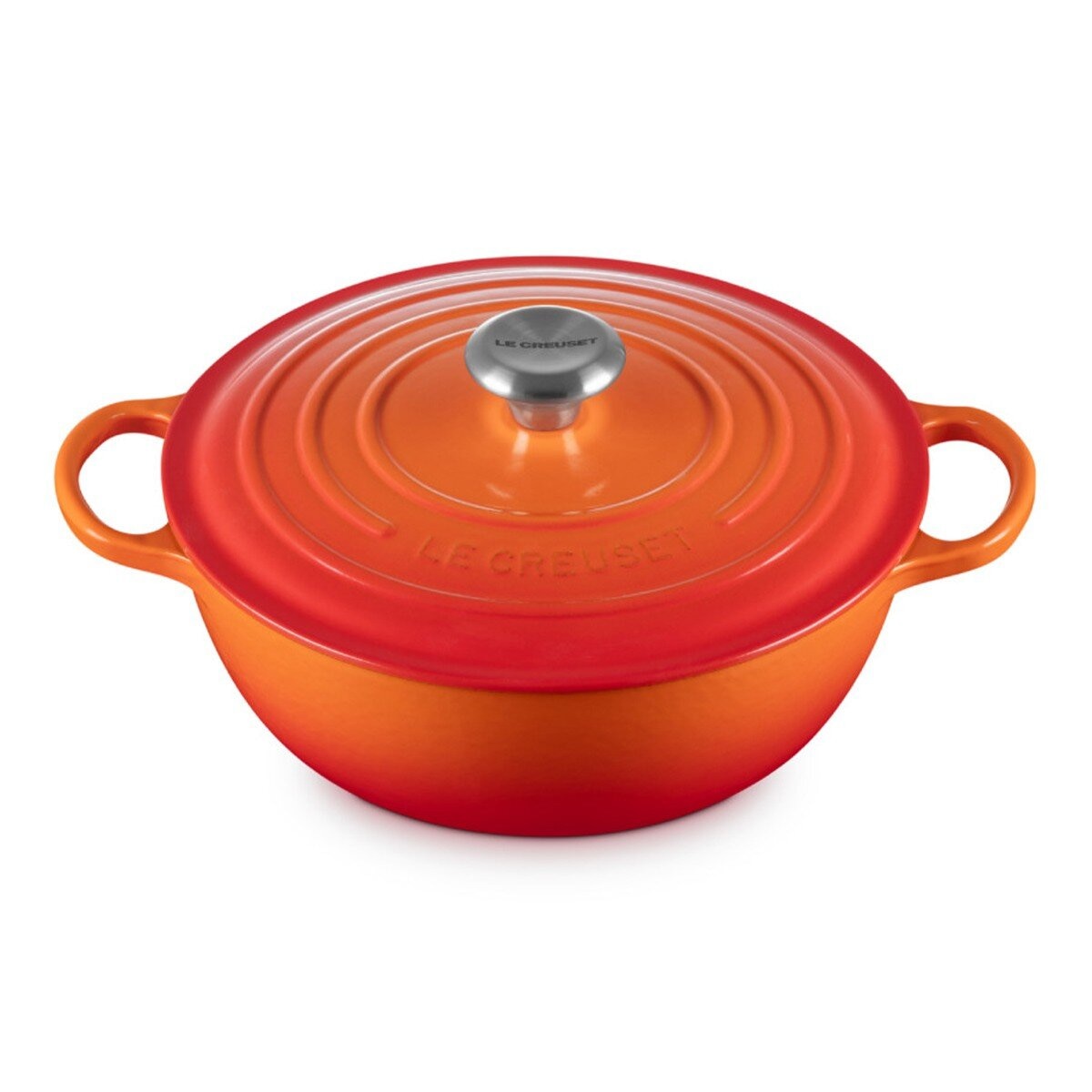 Le Creuset 琺瑯鑄鐵媽咪鍋 含鋼頭鍋蓋 28公分 火焰橘