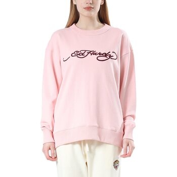 Ed Hardy 女刺繡圓領長袖上衣 粉 L Ed Hardy 女刺繡圓領長袖上衣 粉 L
