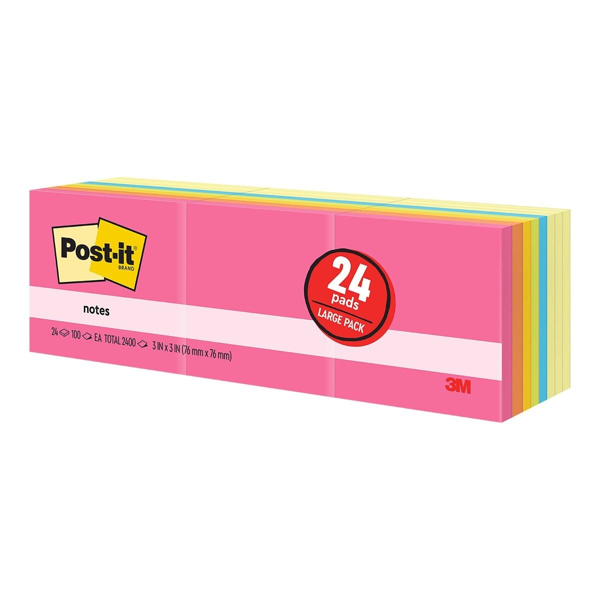 3M Post-It Notes 3 inch X3 inch 2400-Sheet [100-Sheet/Pack]