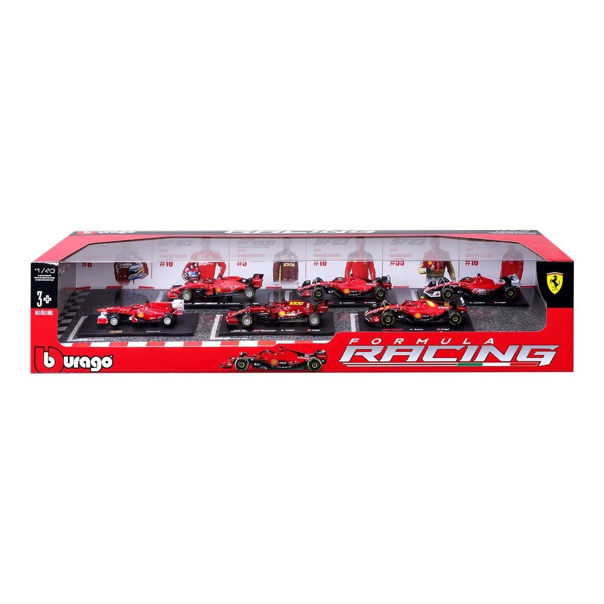 Bburago 1:43 F1 賽車收藏模型車 6入組 多種款式選擇