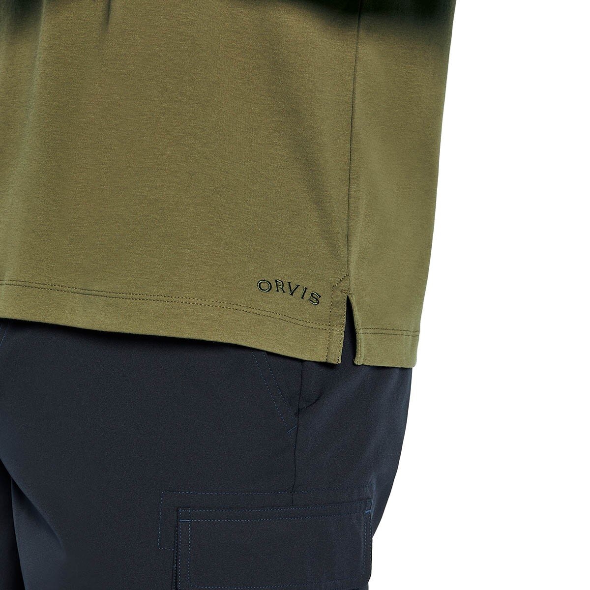 Orvis 男短袖雙面布上衣 橄欖綠
