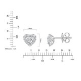 0.95克拉 14K白K金 心形圓形鑽石耳環 VS2/I