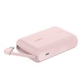 Belkin BoostCharge 10K 行動充電器隨附一體式纜線 2入 粉