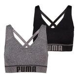 Puma 女運動內衣兩件組 灰 & 黑