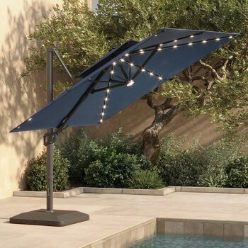 ATLeisure 10 呎戶外方形遮陽傘 附傘座 藍色 ATLeisure 10 呎戶外方形遮陽傘 附傘座 藍色