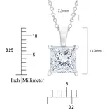2.51克拉18K白K金公主方形鑽石項鍊 VVS1/D