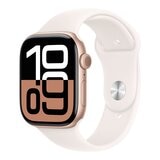 Apple Watch Series 10 GPS 46公釐 玫瑰金色鋁金屬錶殼 附淡胭粉色運動錶帶 S/M