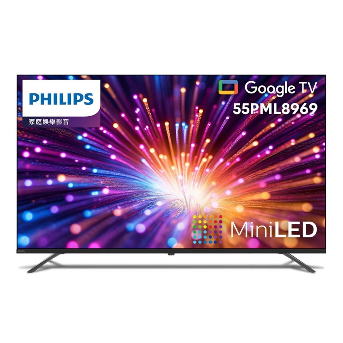 飛利浦 55吋 4K UHD MiniLED 120Hz Google 顯示器 55PML8969