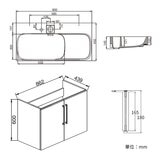 Kohler Flexispace 90公分 浴室收納櫃組 灰白色