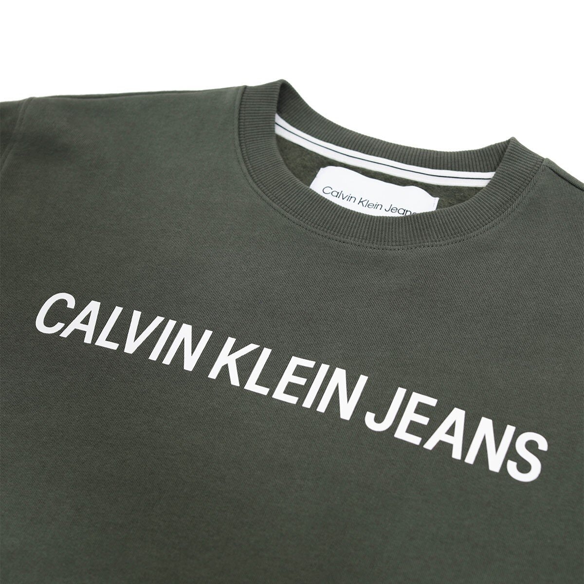 Calvin Klein 男圓領長袖上衣 墨綠