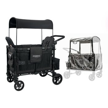 Wonderfold W2 Elite 菁英雙人座嬰幼兒推車 含雨罩 火山黑 Wonderfold W2 Elite 菁英雙人座嬰幼兒推車 含雨罩 火山黑