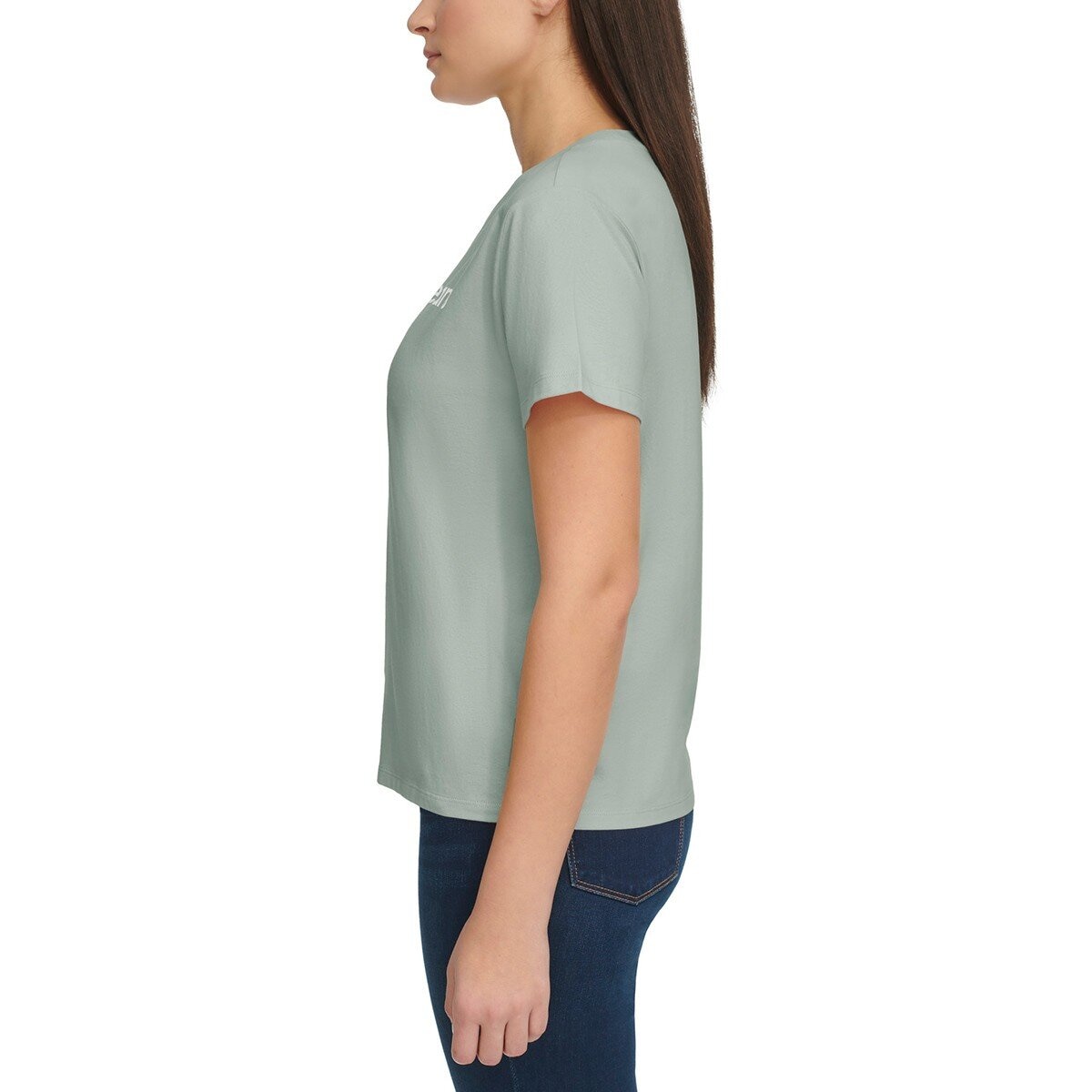 Calvin Klein Jeans 女短袖圓領上衣 淺綠