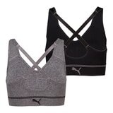 Puma 女運動內衣兩件組 灰 & 黑 L