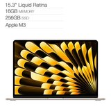 Apple MacBook Air 15吋 搭配 M3 晶片 8 核心 CPU 10 核心 GPU 16GB 記憶體 256GB SSD 星光色