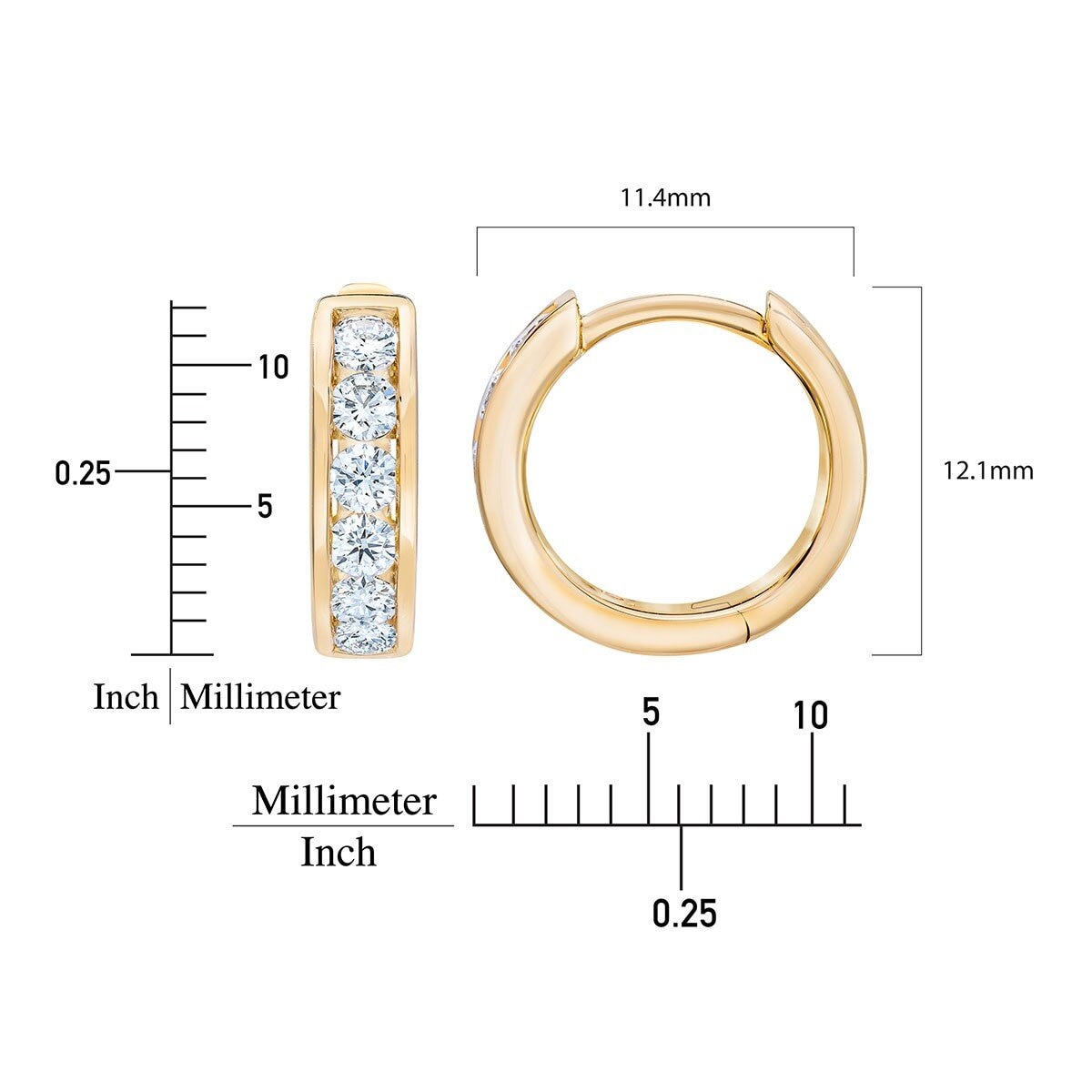 0.5克拉 18K黃K金 圈形鑽石耳環 VS2/I
