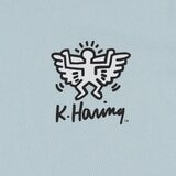 Keith Haring 女塗鴉短袖上衣 淺藍 M