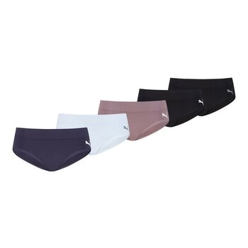 Puma 女性內褲五入組 黑+黑+藕+淺藍+深藍 L Puma 女性內褲五入組 黑+黑+藕+淺藍+深藍 L