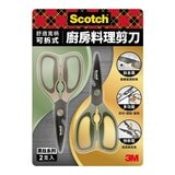 3M Scotch 鈦金屬舒適寬柄可拆式料理剪刀 2入組