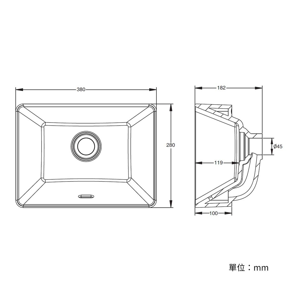 Kohler Spacity 長方形獨立盆