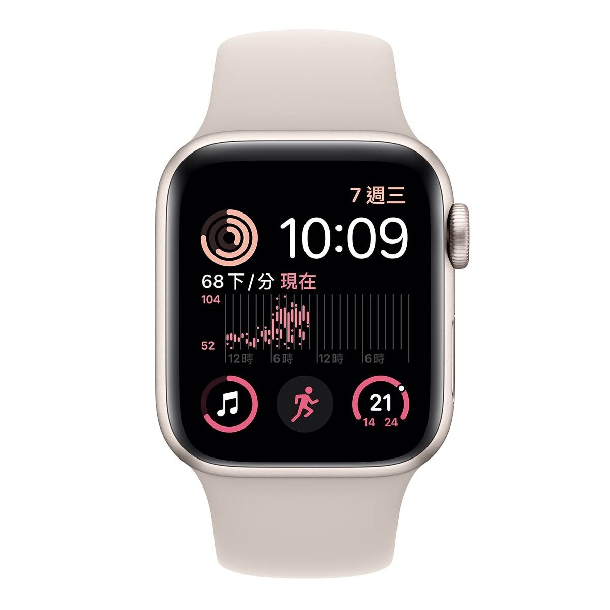 Apple Watch SE (GPS + 行動網路) 40公釐星光色鋁金屬錶殼星光色運動型