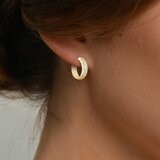 14K金 雙色圈型耳環