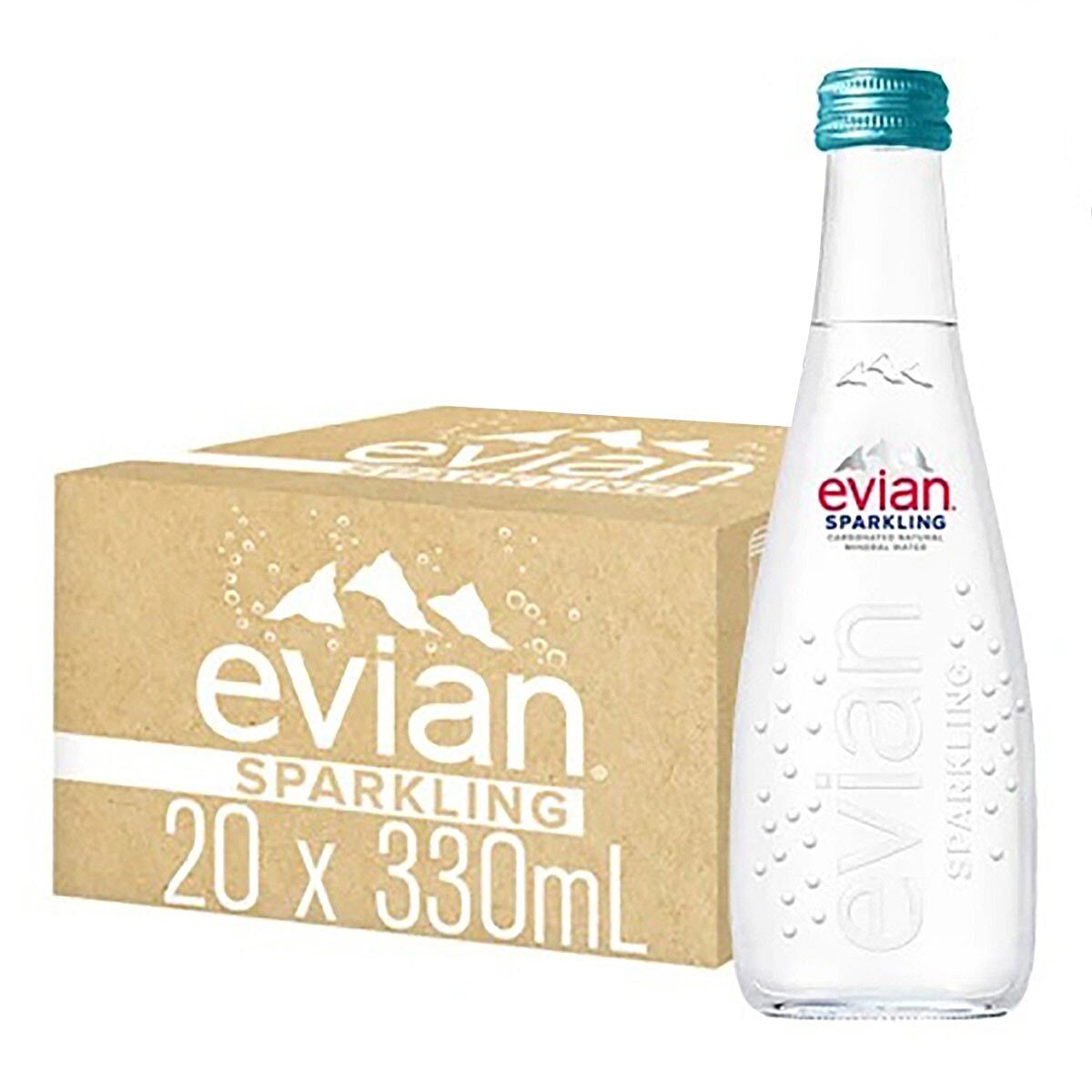 Evian 氣泡天然礦泉水 330毫升 X 20入