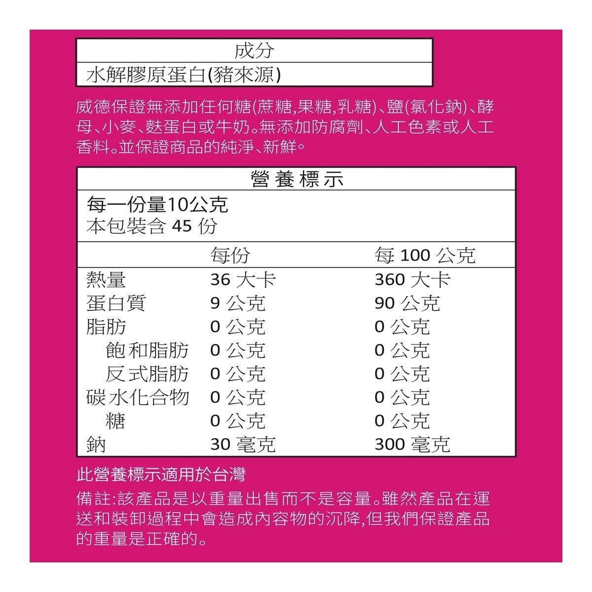 威德 膠原蛋白粉(食品) 450公克