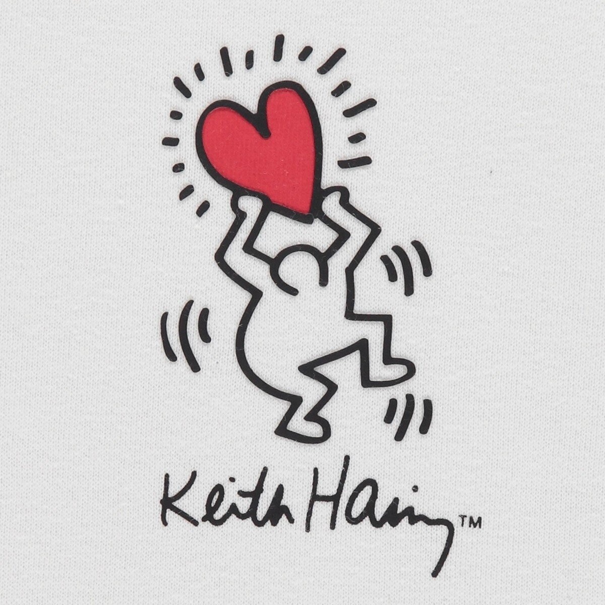 Keith Haring 兒童刷毛長袖連帽上衣 白