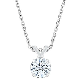 0.60克拉 18K白K金 圓形鑽石項鍊 VS2/I 0.60克拉 18K白K金 圓形鑽石項鍊 VS2/I