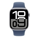 Apple Watch Series 10 LTE 46公釐 銀色鋁金屬錶殼 附丹寧色運動錶帶 S/M