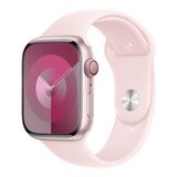 Apple Watch S9 (GPS + 行動網路) 45公釐 粉紅色鋁金屬錶殼 淡粉色運動型錶帶