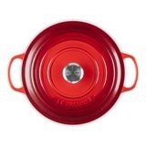 Le Creuset 雙耳圓形鑄鐵鍋 含鋼頭鍋蓋 28公分 櫻桃紅