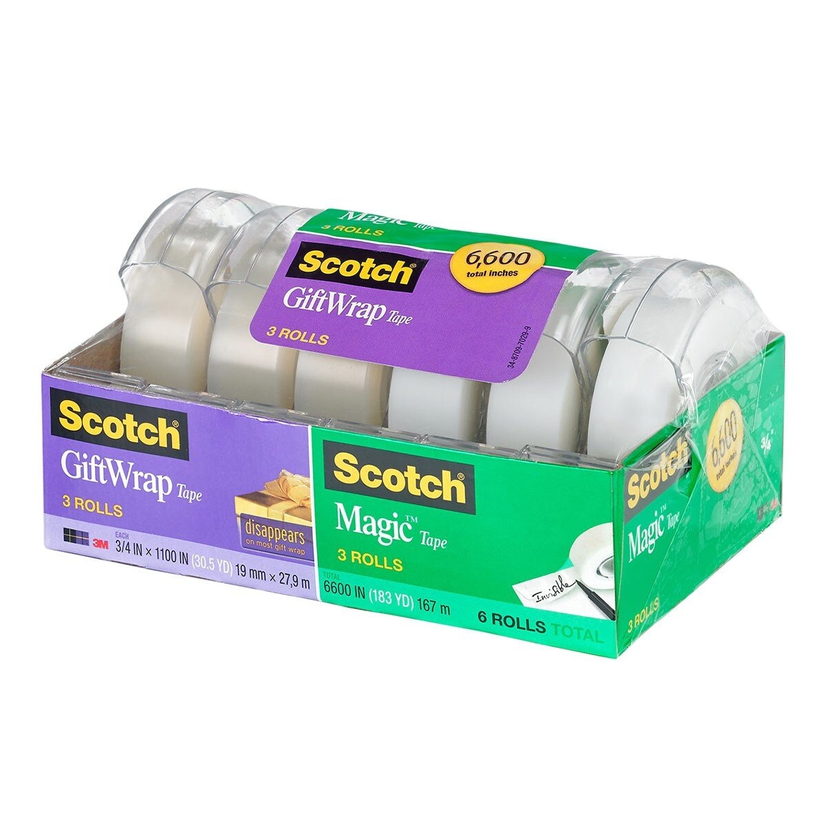 3M Scotch 膠帶 6入組 (隱型 X 3 + 透明 X 3)