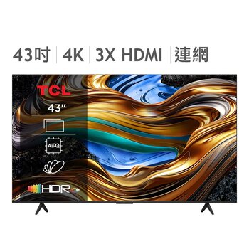 TCL 43吋 4K UHD Google TV 液晶顯示器 43P755