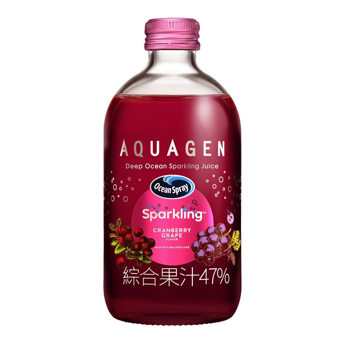 AQUAGEN 蔓越莓葡萄海洋深層氣泡飲 330毫升 X 9瓶