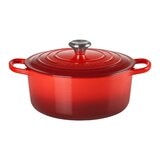 Le Creuset 雙耳圓形鑄鐵鍋 含鋼頭鍋蓋 26公分 櫻桃紅