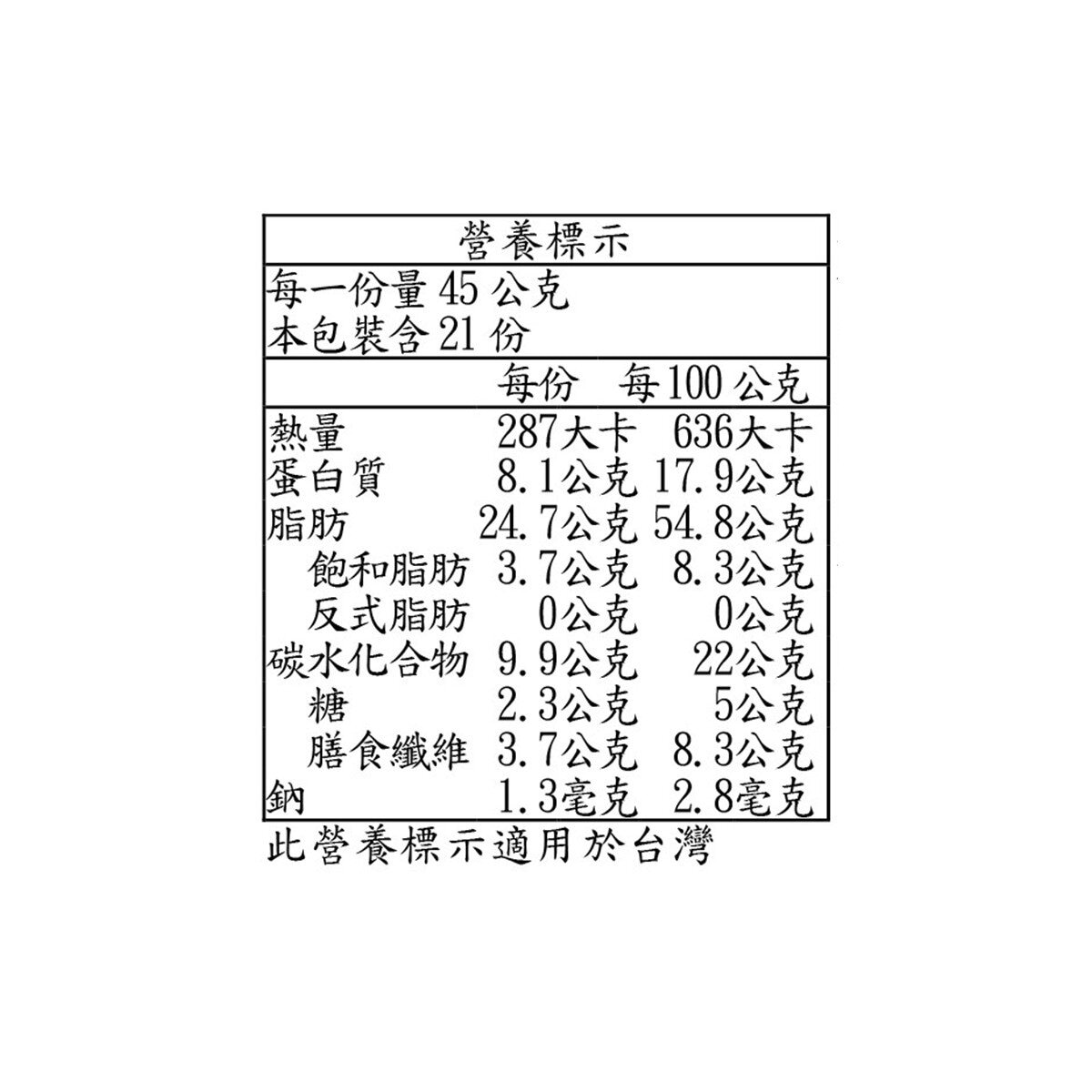 科克蘭 無調味綜合堅果隨手包 45公克 X 21包 科克蘭 無調味綜合堅果隨手包 45公克 X 21包