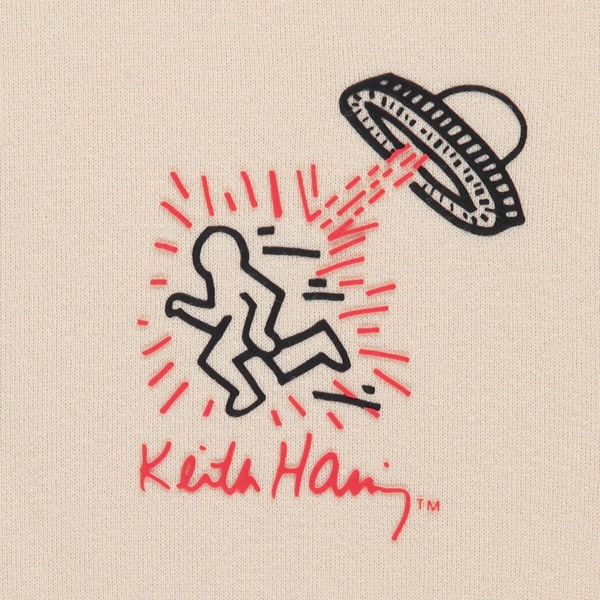 Keith Haring 兒童刷毛長袖連帽上衣 卡其