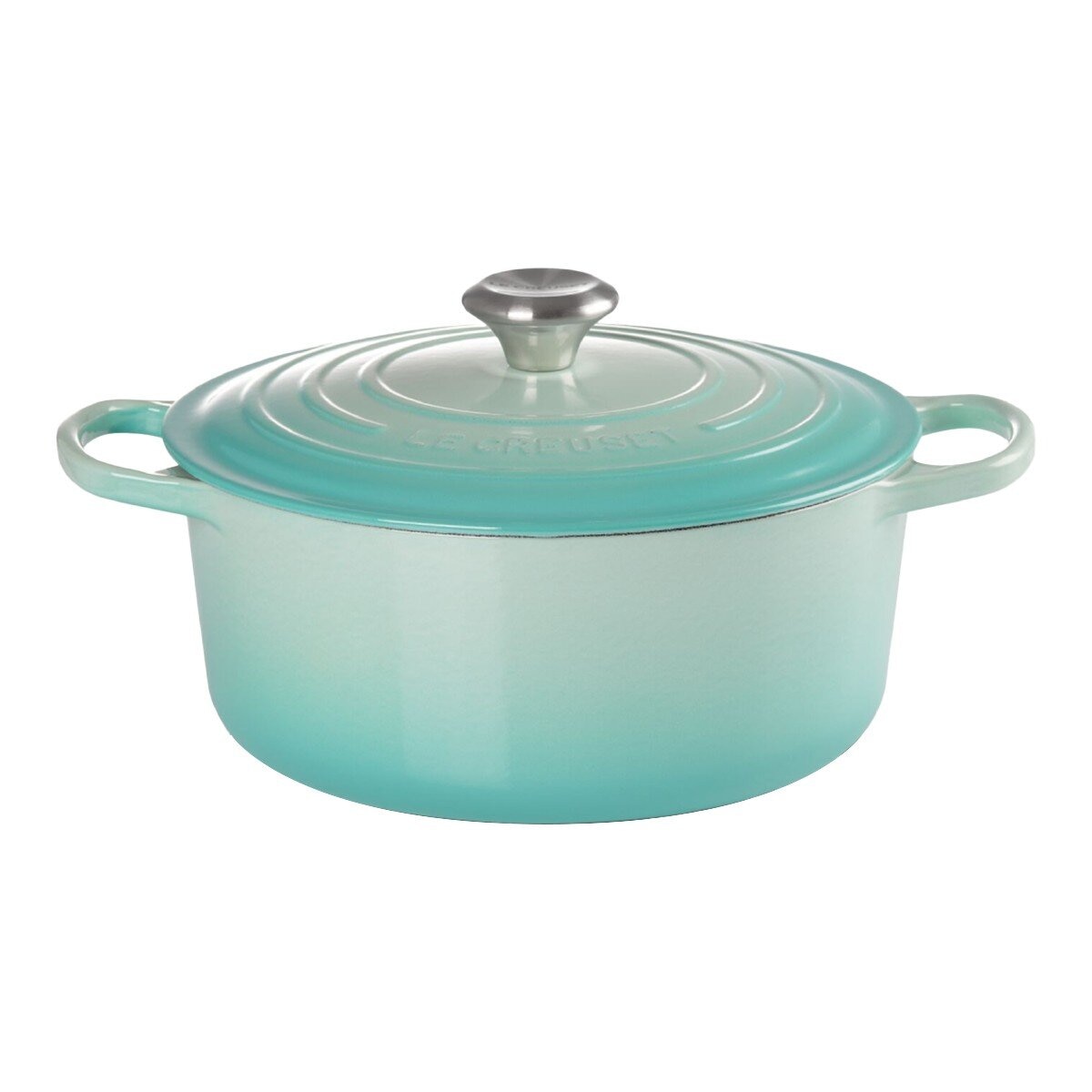 Le Creuset 雙耳圓形鑄鐵鍋 含鋼頭鍋蓋 26公分 薄荷綠