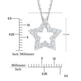 0.33克拉 14K白K金 鑽石星形項鍊 VS2/I