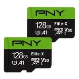 PNY 128GB Elite-X MicroSD U3/V30/A1 記憶卡含SD轉接卡 2入