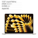 Apple MacBook Air 13吋 搭配 M3 晶片 8 核心 CPU 10 核心 GPU 24GB 記憶體 512GB SSD 星光色