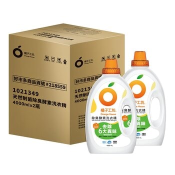 橘子工坊 除臭酵素洗衣精 4公升 X 2入