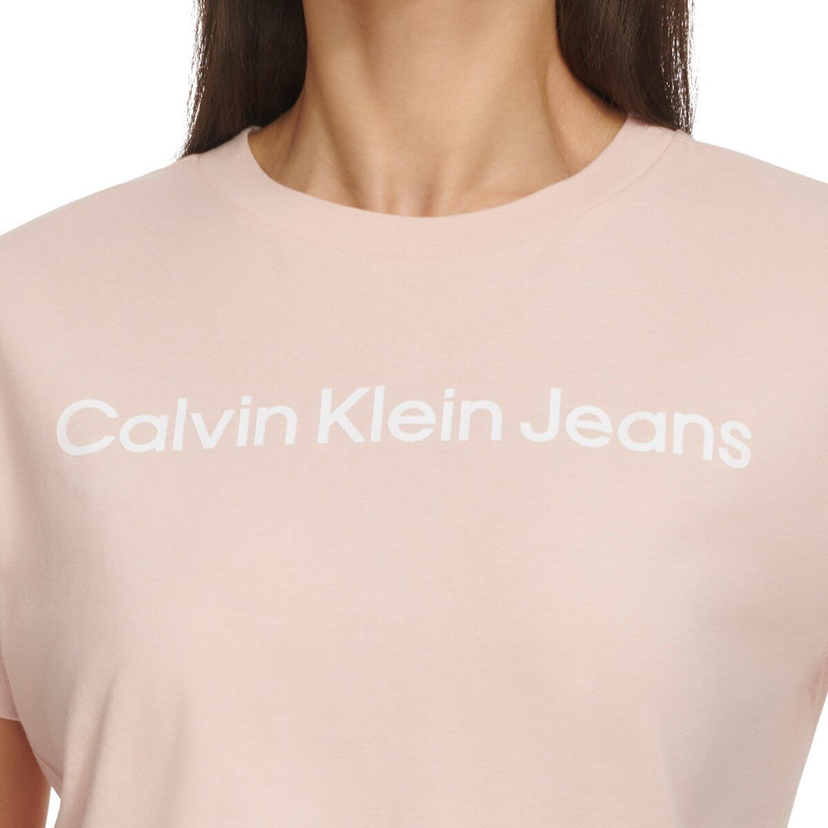 Calvin Klein Jeans 女短袖圓領上衣 粉
