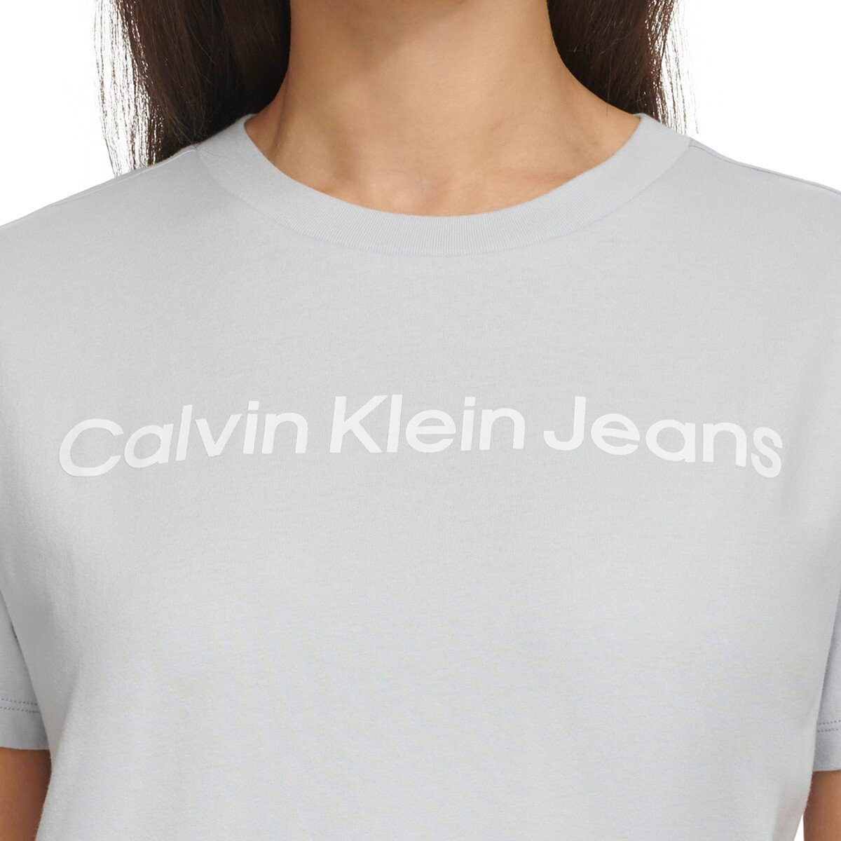 Calvin Klein Jeans 女短袖圓領上衣 淺藍