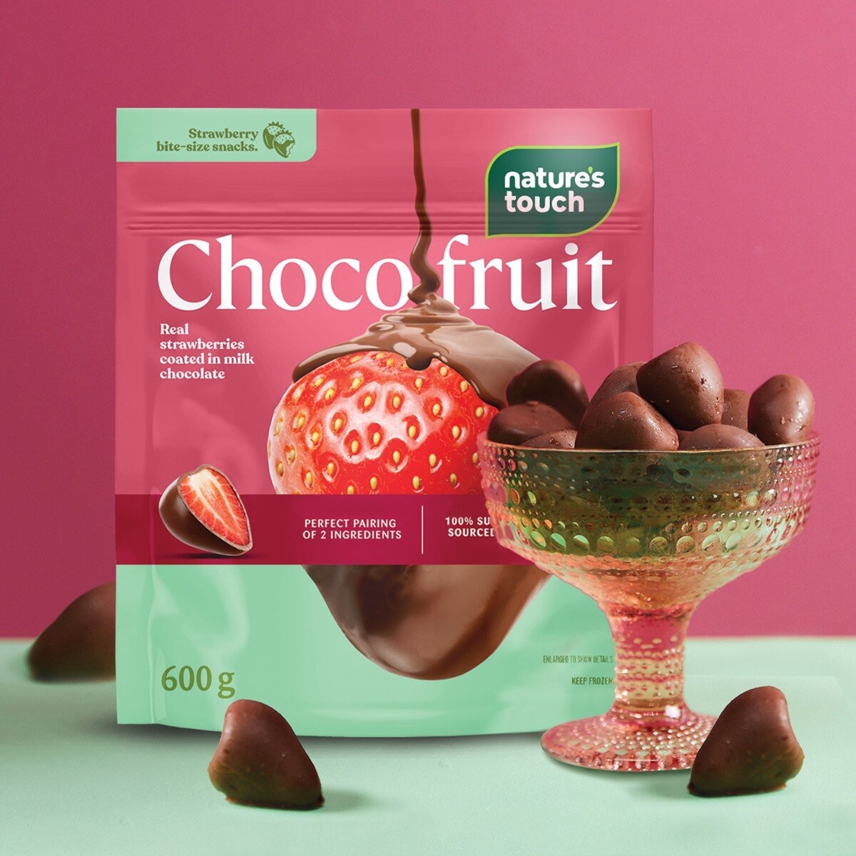 Nature's Touch 冷凍巧克力裹草莓 600公克 Nature's Touch 冷凍巧克力裹草莓 600公克