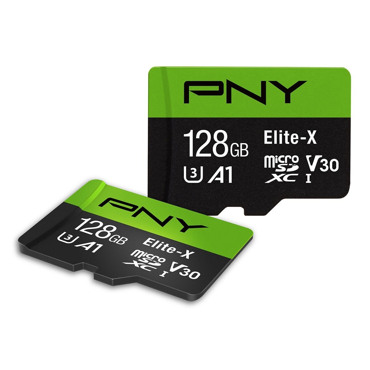 PNY 128GB Elite-X MicroSD U3/V30/A1 記憶卡含SD轉接卡 2入