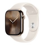 Apple Watch Series 10 LTE 46公釐 金色鈦金屬錶殼 附星光色運動型錶帶 M/L