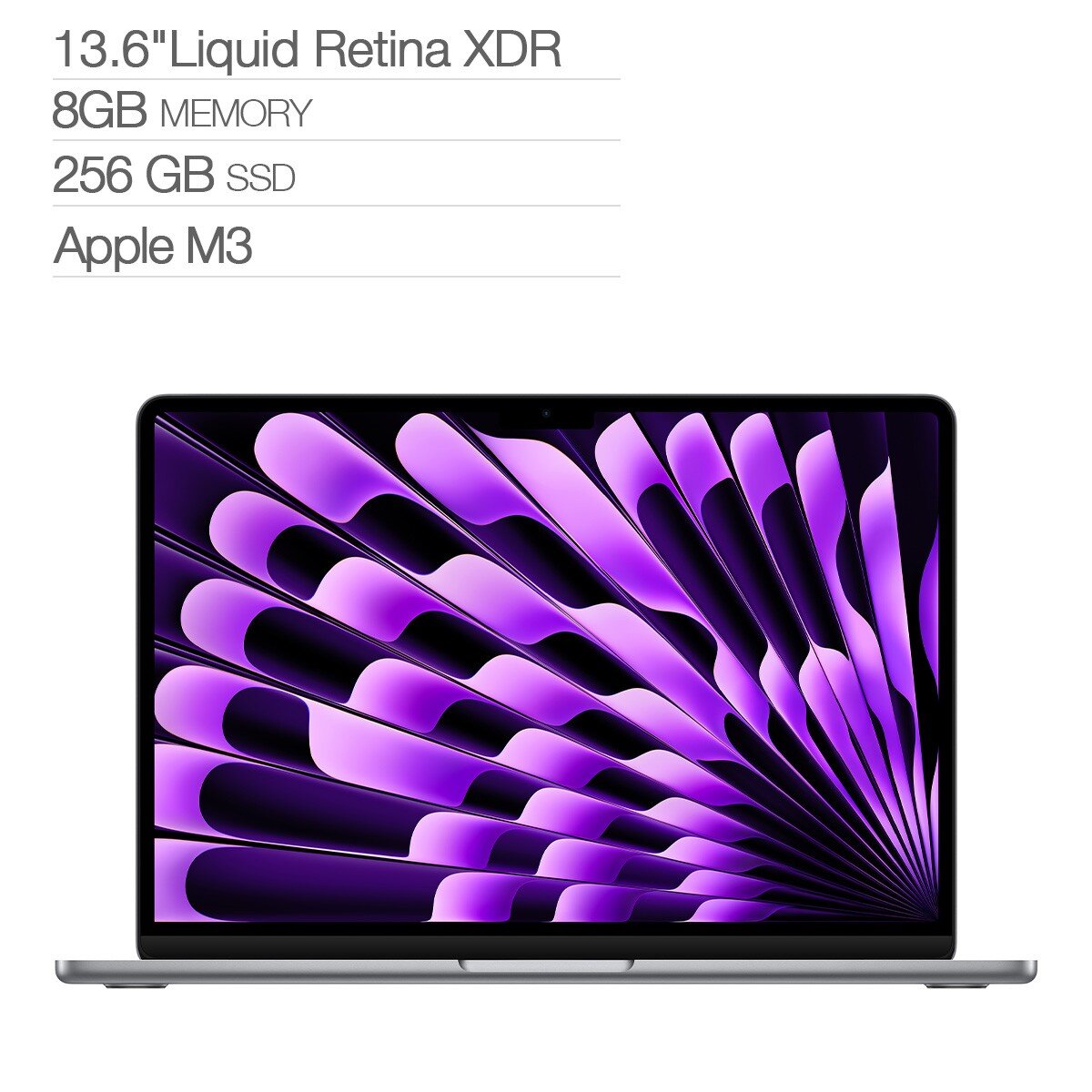 Apple MacBook Air 13吋 搭配 M3 晶片 8 核心 CPU 8 核心 GPU 8GB 記憶體 256GB SSD 太空灰