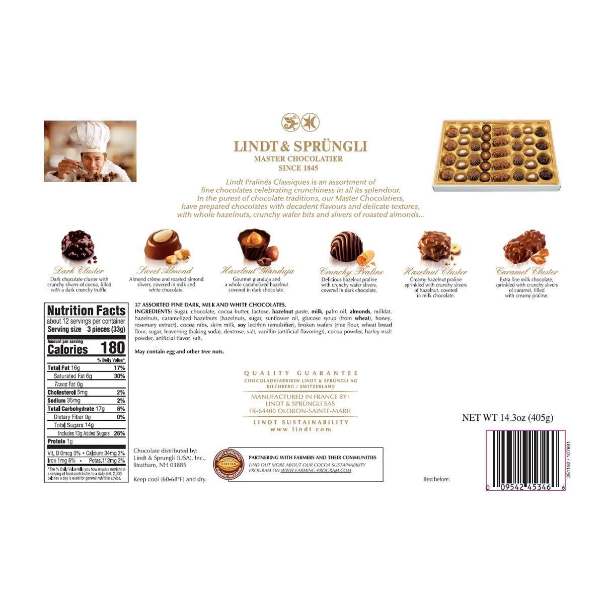 Lindt 經典含餡可可球禮盒 405 公克